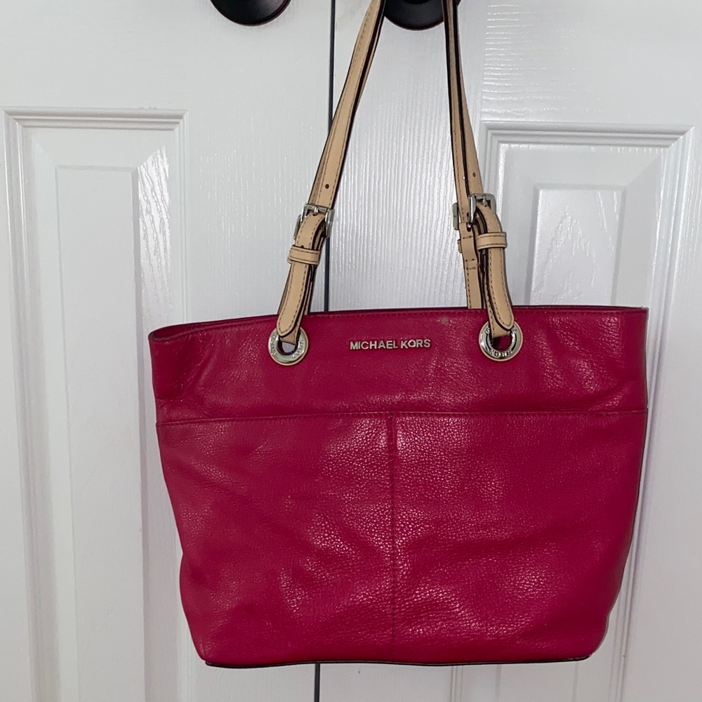 Michael Kors Fuchsia Leather Tote